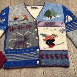Vintage Robin Kingsley for Seasons Best hand knit cardigan sweater